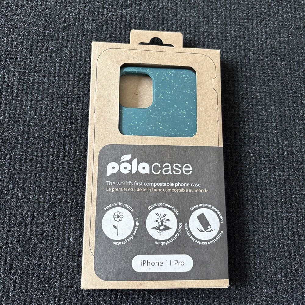 Pela iPhone 11 Pro Soft Phone Case Back Cover Green 100% Compostable
